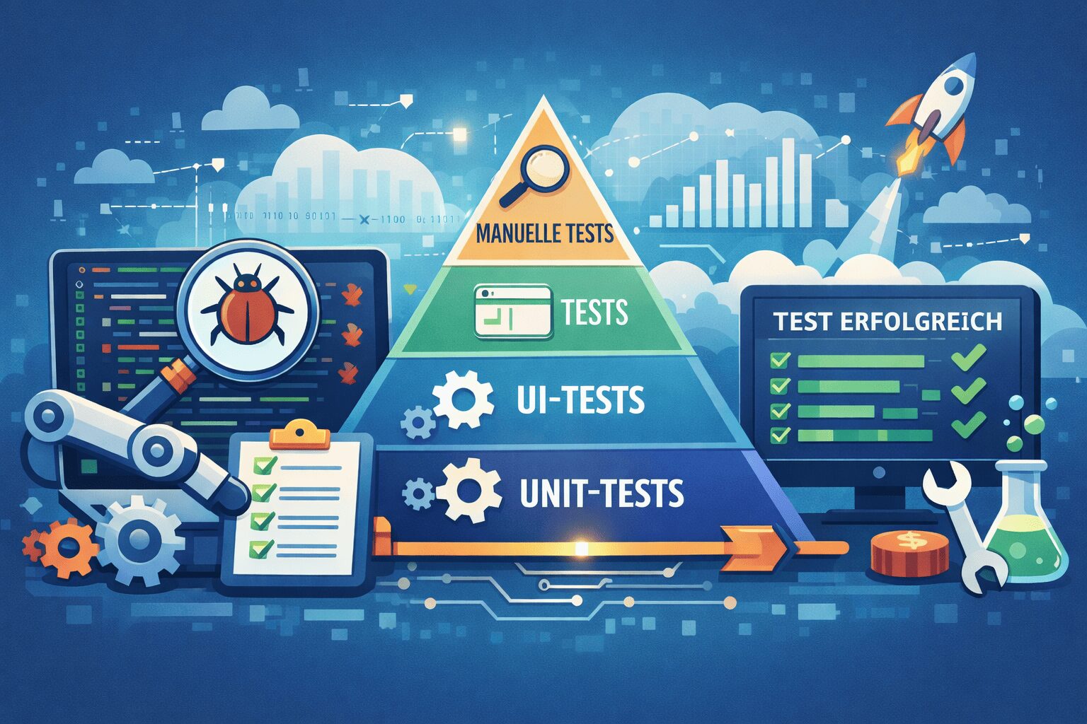 Software-Radar Testmethodik - Team testet Business-Software mit mehreren Bildschirmen für unabhängige RPA, ERP und KI-Tool Bewertungen